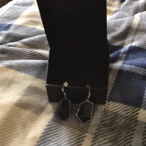 Black and Silver Asymmetrical earrings.